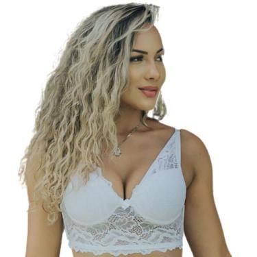 Imagem de Sutiã Top Renda com bojo Renda Sexy Sutiã Cropped Feminino - Sou Gata 