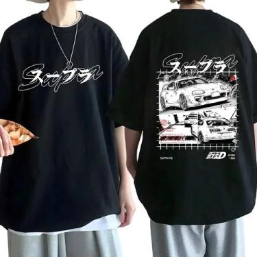 Imagem de Camiseta Unissex Dupla Face Anime Drift AE86 Initial D Com Gola Redond