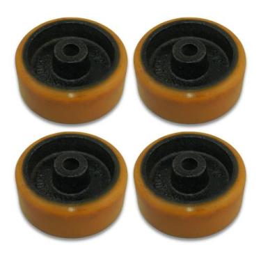 Imagem de Kit Roda 312 Ferro c/ Poliuretano 170kg para Carrinhos 4un - Schioppa