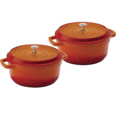 Imagem de Kit Conjunto Caçarola Hercules Revestimento Ceramico Indução Laranja 6