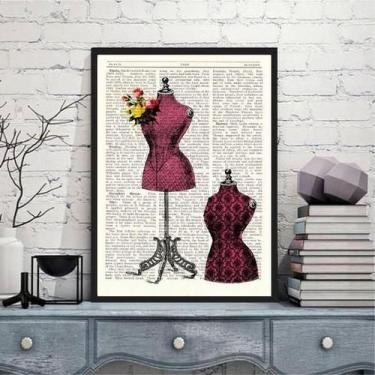 Imagem de Quadro Manequins Atelier De Costura 45X34Cm Moldura Preta - Quadros On
