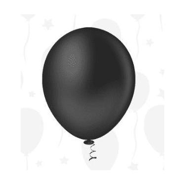 Imagem de BALÃO LISO REDONDO - PIC PIC Nº 16 - PRETO - Pacote com 12 unidades