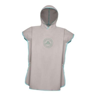 Imagem de Dynwave Toalha de banho de microfibra absorvente para crianças com capuz, poncho de natação multifuncional, roupa de mergulho, Cinza