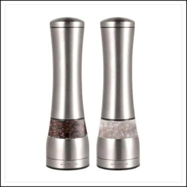 Imagem de KIT 2 Moedores De Sal Grosso E Pimenta Do Reino Em Aço Inox - Markelk
