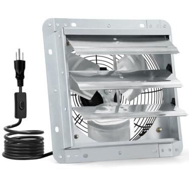 Imagem de Criditpid Exaustor De Veneziana De 10 Polegadas Atualizado, 820 Cfm, Ventilador De Ventilação De Sótão De Montagem Em Parede Com Interruptor Liga/Desliga Para Estufa, Galinheiro, Frontão, Galpão, G