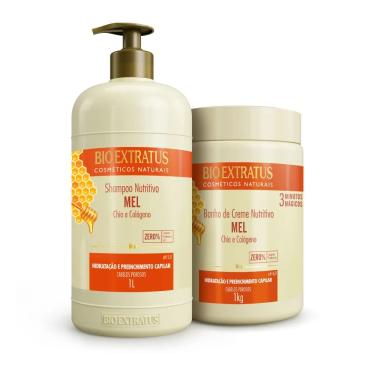 Imagem de Kit Bio Extratus Mel Nutritivo Shampoo e Banho de Creme 1L/Kg