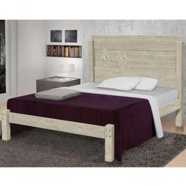 Imagem de Cama Casal Extensível Livia 100% Mdf E Estrado 100% Madeira Carmolar Artico