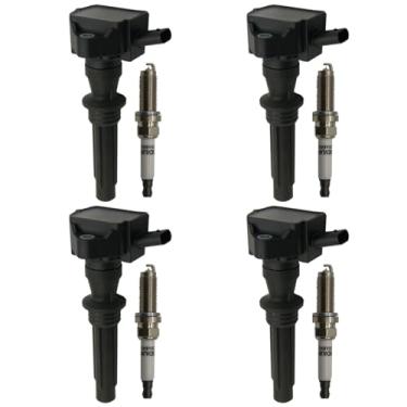 Imagem de Autowxjq Velas de ignição irídio de bobina de ignição 4 peças UF862 93710 compatível com Jaguar E-Pace F-Pace XF Land Rover Discovery Sport Range Rover Evoque Range Rover Velar 2.0L