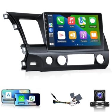 Imagem de XGU Estéreo automotivo para Honda Civic 2006-2011 Apple Carplay Android Car Raio suporte sem fio Android Auto com WiFi GPS Navegação AHD Câmera de backup FM RDS Receptor de rádio EQ SWC 4G + 64G