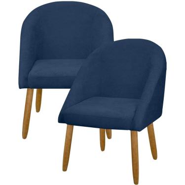 Imagem de Kit 2 Banqueta Poltrona Lua Bouclê Ideal Para Sala Penteadeira Ou Salão