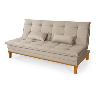 Imagem de Sofá Cama Reclinável Casal 1,84m Island Suede Bege Premium