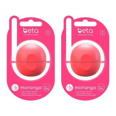 Imagem de Kit 2 Hidratante Labial Beta Morango FPS 6 9,5g