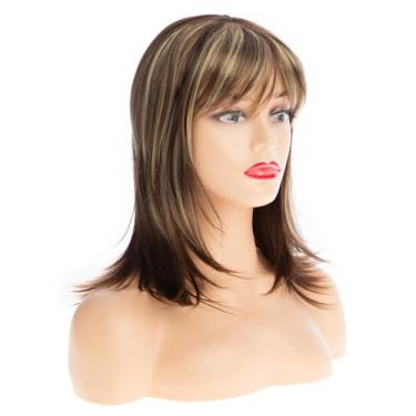 Imagem de Beweig Perucas loiras longas para mulheres, peruca marrom loira lisa natural com franja peruca de cabelo sintético para uso diário em festas visite a loja