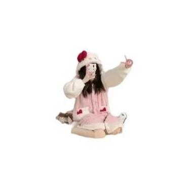 Imagem de Pijamas De Inverno Femininos Hello Kitty Em Veludo Coral, Robe Espesso