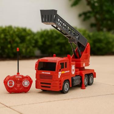 Imagem de Caminhão de Bombeiros de Controle Remoto, Guindaste Articulado, com Luz e Som, Vermelho