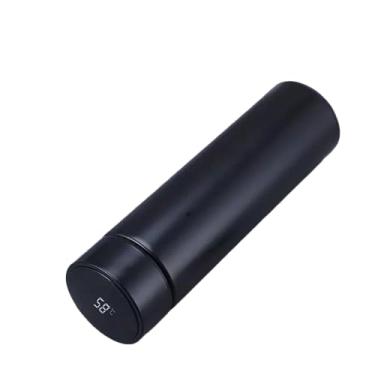 Imagem de Garrafa Térmica 500ml Portátil Termômetro Inox Display Led Material de Aço Inoxidável, (Cores Sortidas) (Preto)