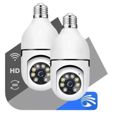 Imagem de Kit 2 Câmera De Segurança Lâmpada Wifi Prova Dagua Infravermelho Inter