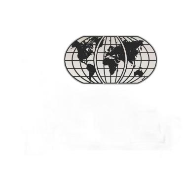 Imagem de Quadro Decoração Vazado Mapa Mundi World Triplo Preto 100X51