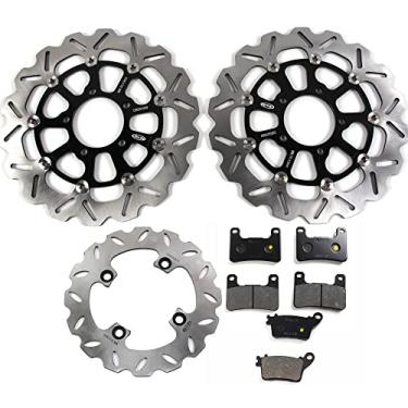 Imagem de Rotores e pastilhas de disco de freio dianteiro traseiro Arashi para Kawasaki Ninja ZX10R ZX-10R 2011-2015 ABS, acessórios de substituição de motocicleta preto
