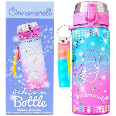 Imagem de Get Trend Kit Sanrio Hello Kitty Decore sua própria garrafa de água meninas adolescentes, Cinnamoroll, 550 ml, presentes Kawaii para meninas (vários rolos de cinamão)