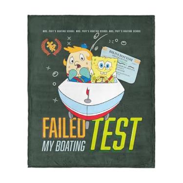 Imagem de Bob Esponja Calça Quadrada Falha Teste de Vela Cobertor Toque de Seda, Capa de Cama e Sofá de Pelúcia Macia, 127 x 152 cm