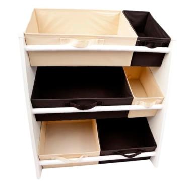 Imagem de Organizador De Brinquedo Medio Preto E Bege Palha