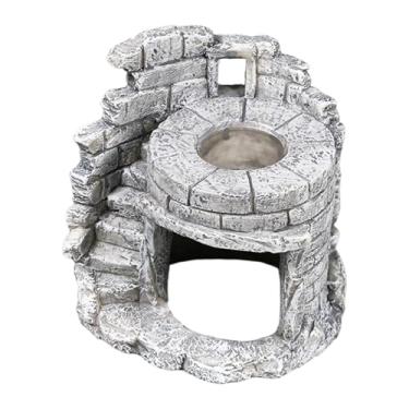 Imagem de Ｂｅｓｇａ Répteis Esconderijo Aquário Resina Caverna Brinquedo Micro Paisagem Playground Habitat Terrário Decoração para Lagarto Betta Peixe