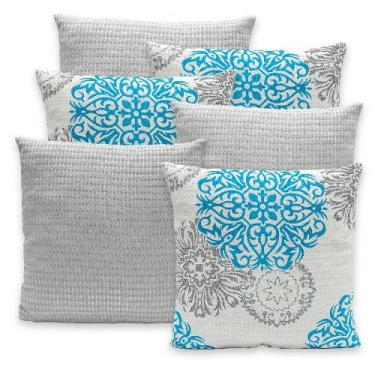Imagem de Kit 6 Capas de Almofadas Piquet 40x40 Com Zíper Favinho Decoração - Ra