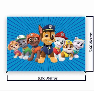 Imagem de Painel de Festa Retangular Patrulheiros Caninos Diversas Medidas Fera 
