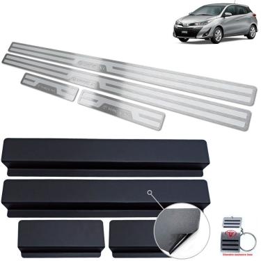 Imagem de Soleira Aço Inox Alto Relevo Prata Toyota Yaris XL 2019-2022