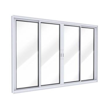 Imagem de Janela de Alumínio de Correr 2 Folhas Móveis e 2 Folhas Fixas 120x150c