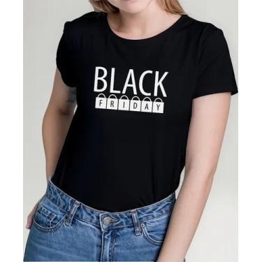 Imagem de Camiseta Camisa Feminina Masculina Algodão Uniforme Black Friday Para 