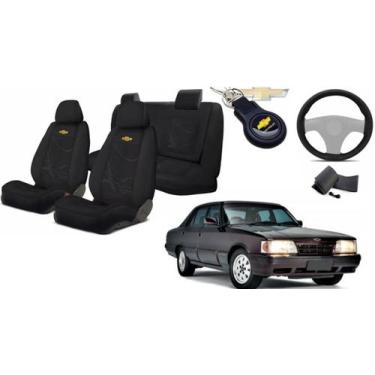 Imagem de Kit Moderno Capas Tecido para Bancos Opala 1968 a 1992 + Volante + Cha
