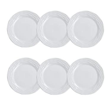 Imagem de Germer, Conjunto de prato de sobremesa em porcelana, modelo Ondas, Ø 21 cm, 6 unidades, Germer,Branco