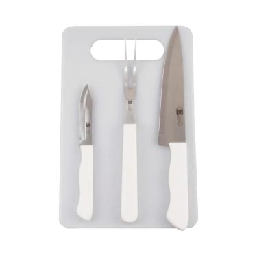 Imagem de James.F Conjunto para Churrasco, 4 Peças, 3 Facas e Tábua de Corte