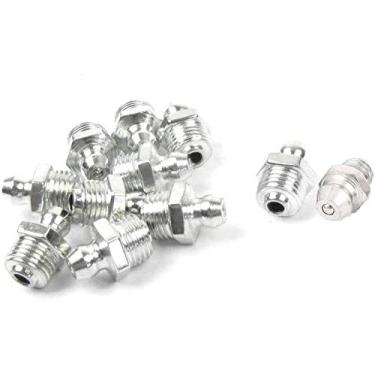 Imagem de XMHF Kit sortido de graxa de ferro reto M10 20 peças Zerk Fitting Nipple 10 mm x 1 mm rosca macho