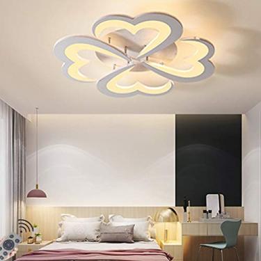 Imagem de Luminária de teto LED moderna com regulagem de intensidade, lustre criativo em formato de coração, sala de estar, quarto, quarto infantil, luminárias de teto de metal e acrílico,