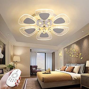 Imagem de Luminária de teto de cristal moderna LED regulável com controle remoto Luminária de teto com design criativo em acrílico Luminária pendente para quarto Sala de estar Quarto infantil Cozinha