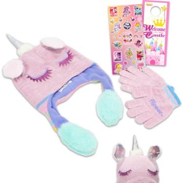 Imagem de My Little Pony Gorro com orelhas em movimento para crianças – Conjunto de acessórios de inverno com gorro com orelhas móveis 3D e adesivos | Conjunto de roupas e acessórios My Little Pony