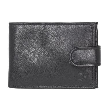 Imagem de Carteira Masculina Fasolo Casual Couro Legítimo Porta Cartão, Preto, Ú