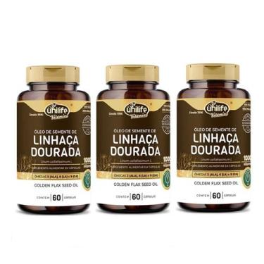 Imagem de Kit 3 Óleo de Linhaça Dourada 1200mg - Unilife - 60 Cápsulas