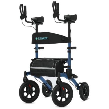 Imagem de Andador para Idosos e Adultos com Assento e Design Dobrável Compacto, até 136 Quilos, ELENKER, Azul