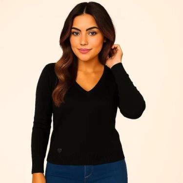 Imagem de Blusa Tricot Modal Feminina Básica Inverno Casual Elegante - Feminine 