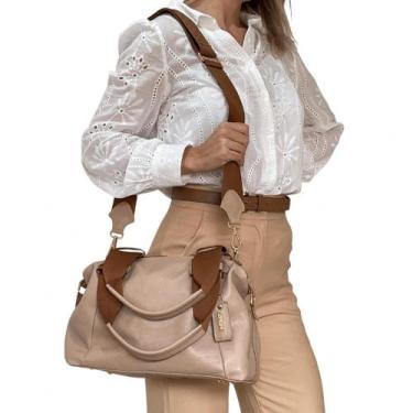 Imagem de Bolsa Grande De Couro Legitimo Social Sofisticada Grife Marca Lirom, N