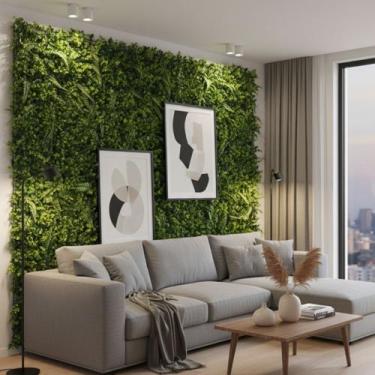 Imagem de 8 Painéis de 60x40 p/ criar jardim vertical grama artificial - DE7121 