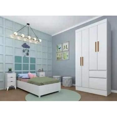 Imagem de Guarda Roupa 4 Portas 2 Gavetas Oregon Tcil Móveis Neve - MOVEIS TCIL