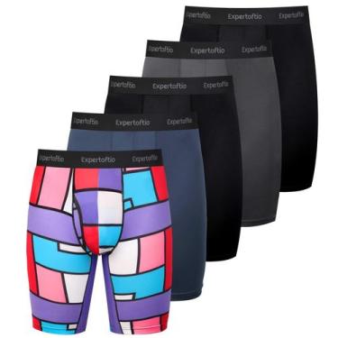 Imagem de Cuecas boxer masculinas Expertoftio Long Leg, pacote com 5, GG
