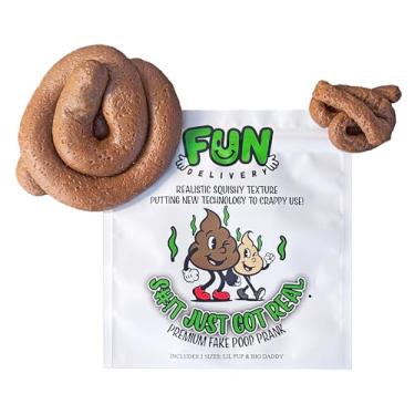 Imagem de FUN delivery S#!t Just Got Real: Premium Fake Poop Prank 2 Different Realistic Mushy Pieces for Gags & Jokes