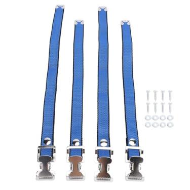 Imagem de Pissente Faixas para Pernas de Palafitas de Drywall, Kit de Alças 2 Peças de Alças Ajustáveis ​​para Pernas Com Fivela de Liga de Alumínio para Melhoria da Casa Pintura de Parede Alta (Azul)