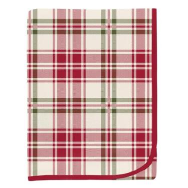 Imagem de KicKee Cobertores de cueiro estampados, cobertor de bebê macio e sedoso, cobertor de segurança, tamanho 101,6 cm x 73,7 cm (xadrez Fireside - Tamanho único)